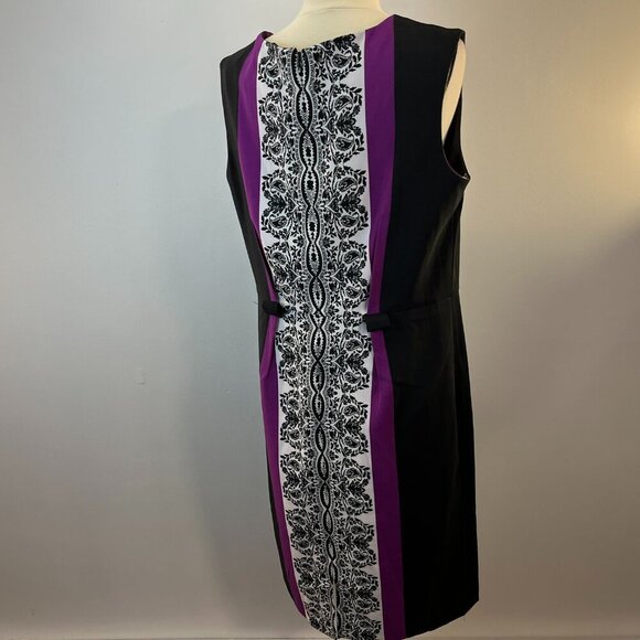 Cleo Women's Black Purple Floral Print Dress - Size 12 - Picture 4 of 5